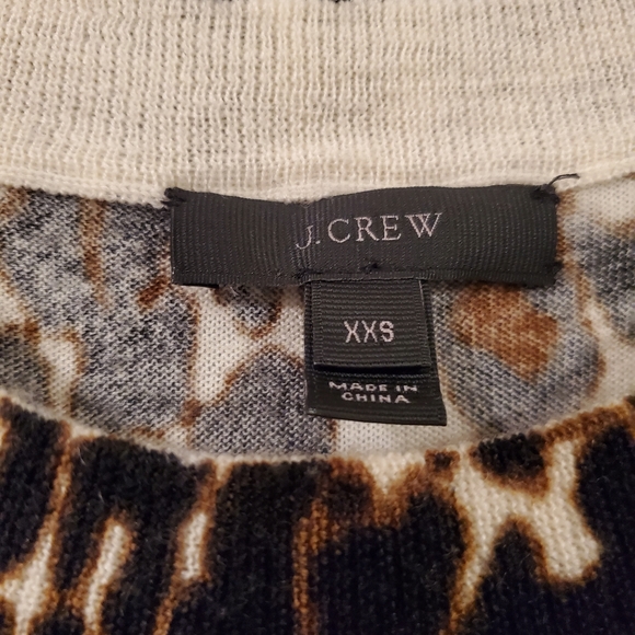 J. Crew Merino Wool Animal Print Sweater Women's Size XXS - Picture 7 of 8